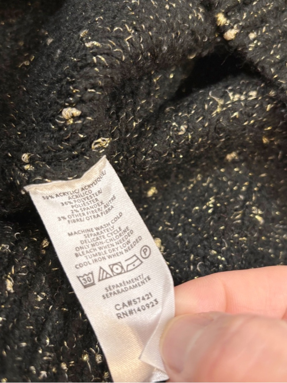Cozy Black Speckled Crewneck Sweater - Picture 5 of 8